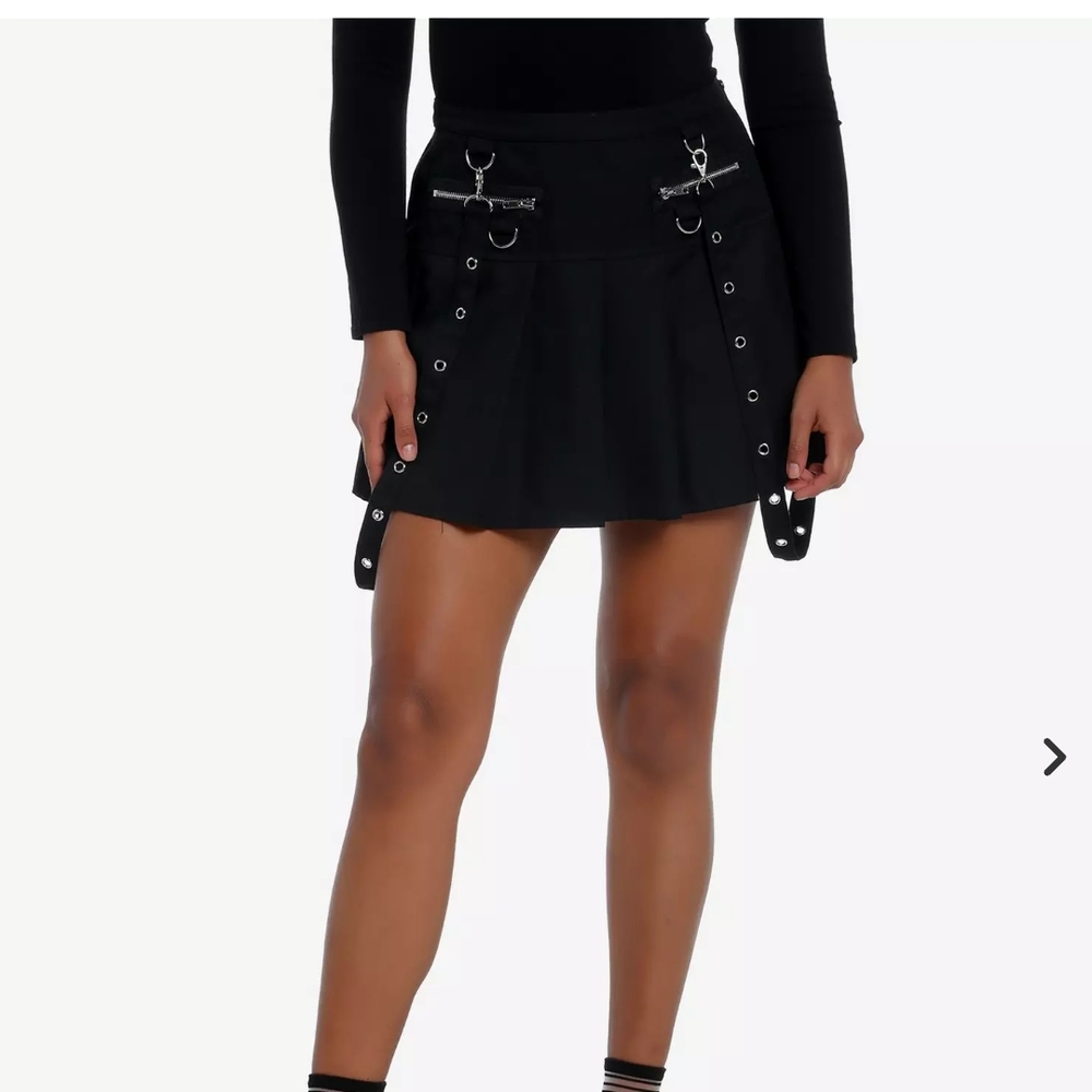 Black Mini Skirt with Suspenders